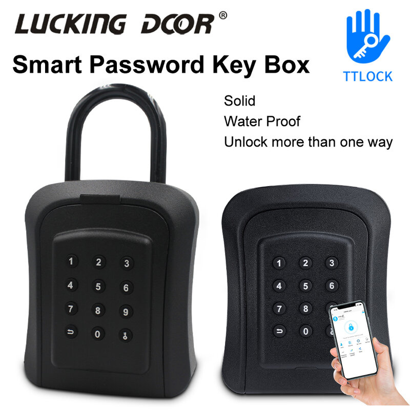 Muurbevestiging Smart Key Safe Box Pad Lock Outdoor Ip65 Waterdicht Veilig Wachtwoord Bluetooth Ttlock App Unlock Anti-Diefstal Box