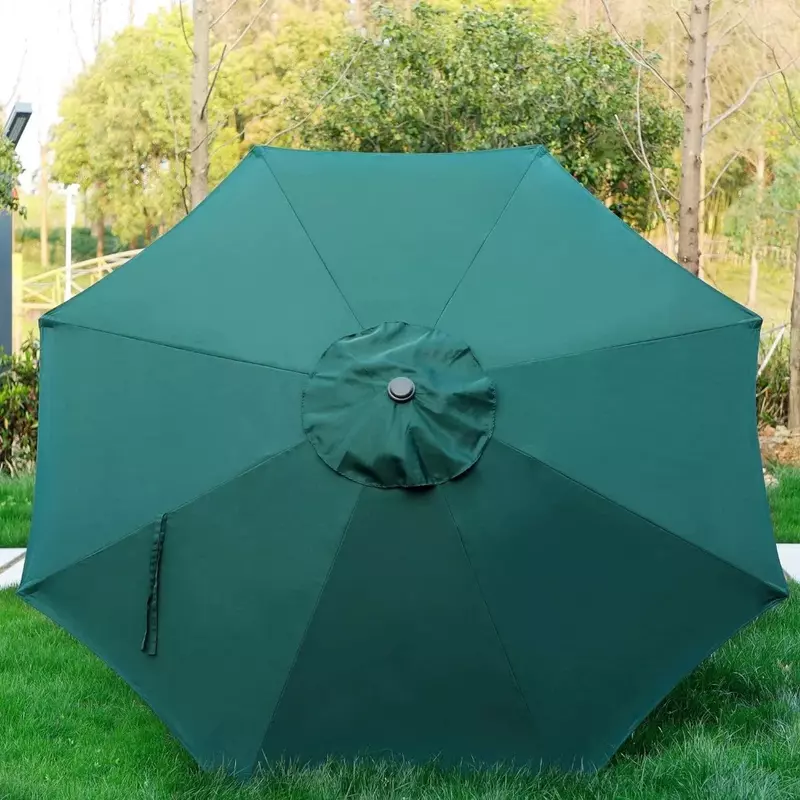 Уличный зонт для внутреннего дворика 9 дюймов, зонт-транспортир, зонт в полоску с нажимной кнопкой, наклоном и кривошипом (темно-зеленый), бесплатная доставка