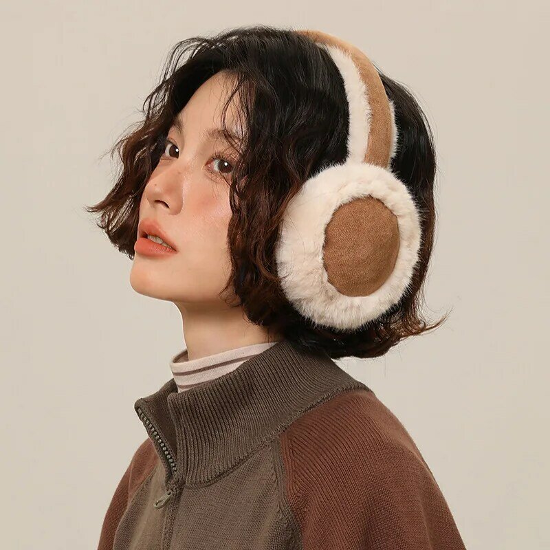 Soft Warmer Ear Muffs Winter Plush Warm Earmuffs for Women Men Foldable Solid Color Earflap Outdoor Cold Protection Ear Cover