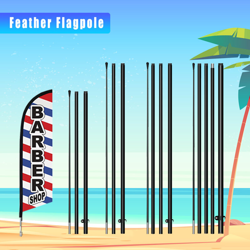 Feather Flag Poles Only Pole Without Bases Swoop Flagpole Kit Aluminum Sport Club Advertising Decoration Banner Auto