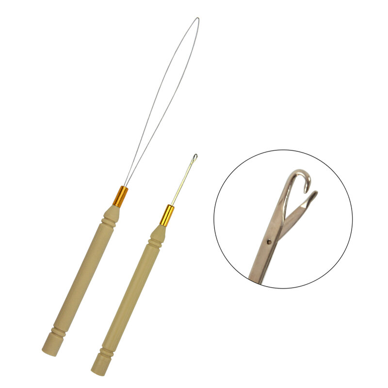 Hair Extensions Tool Kit : I-Tip Haar Tang 500 Stukjes Micro Siliconen Haar Kralen/Ringen Trekken Lus Threader Haak Naald