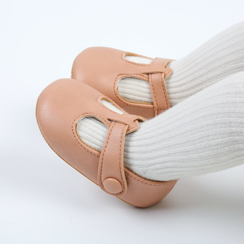 KIDSUN-أحذية مشي غير رسمية لطفلة ، جلد صناعي ، نعل مطاطي مضاد للانزلاق ، أحذية للأطفال الرضع ، مشوا لأول مرة ، جديد