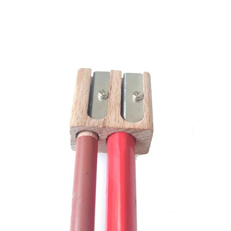 Afiador de lápis de cor de mão duplo de madeira, afiadores para diâmetro 6mm e 10mm