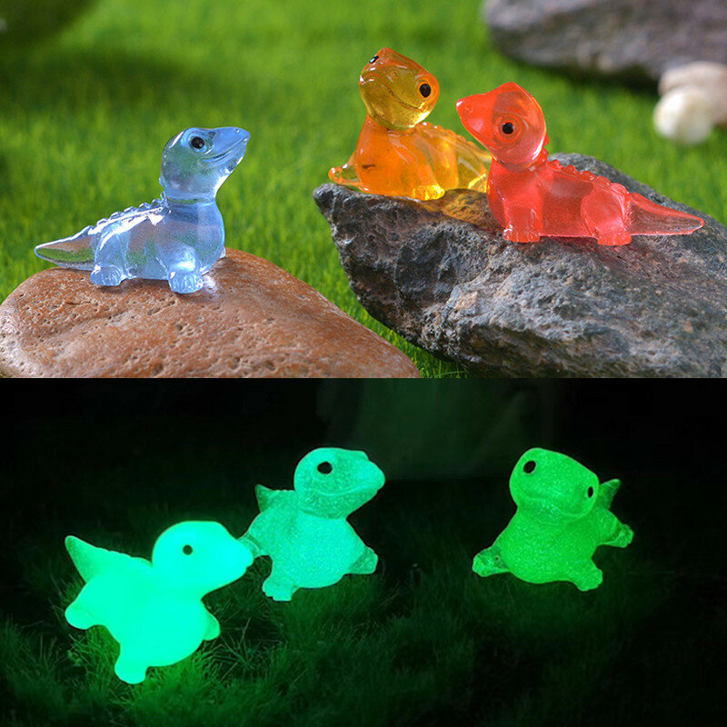 6PCS Luminous Mini Lizards Fairy Garden Decoration Mimiature Figurines Lizard Vivarium DIY Accessories Microlandscape