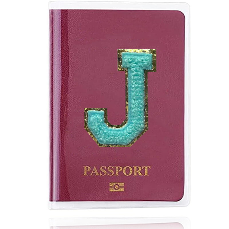 Sarung paspor nama perjalanan paspor pernikahan sarung tempat modis hadiah pernikahan seri huruf bisnis PVC sarung antiair