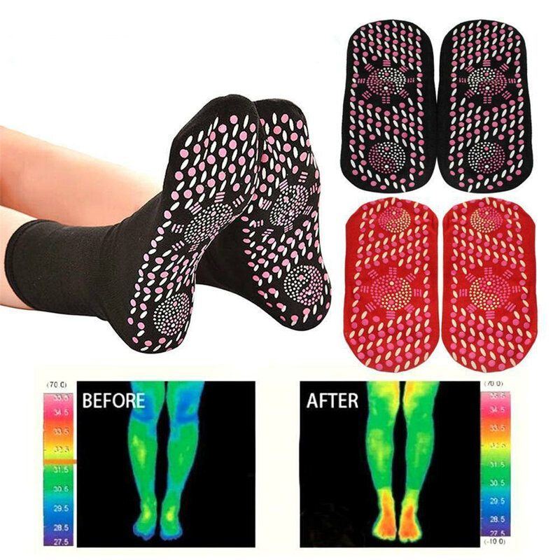 Winter Tourmaline Health Socks Self Heating Magnetic Shaping Socks Slimming Heated Warm Foot Massage Socks for Women and Men
