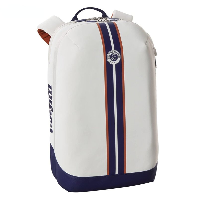 Wilson Super Tour Roland Garros 2023 Tennis Backpack Design Elegance Navy Tournament Racket Bag with Partial Racquet Compartment