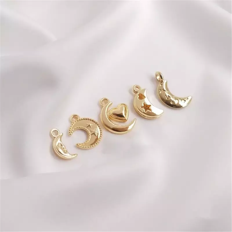 14K Gold Plated Moon pendant accessories DIY hand bracelet headpiece earrings pendant star and moon pendant material