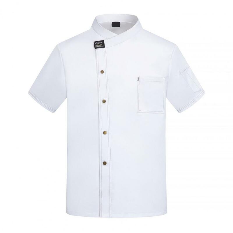 Unisex Chef Restaurant Jacket Short Sleeve Chef Coat Men Women Kitchen Wear Bakery Waiter Uniform
