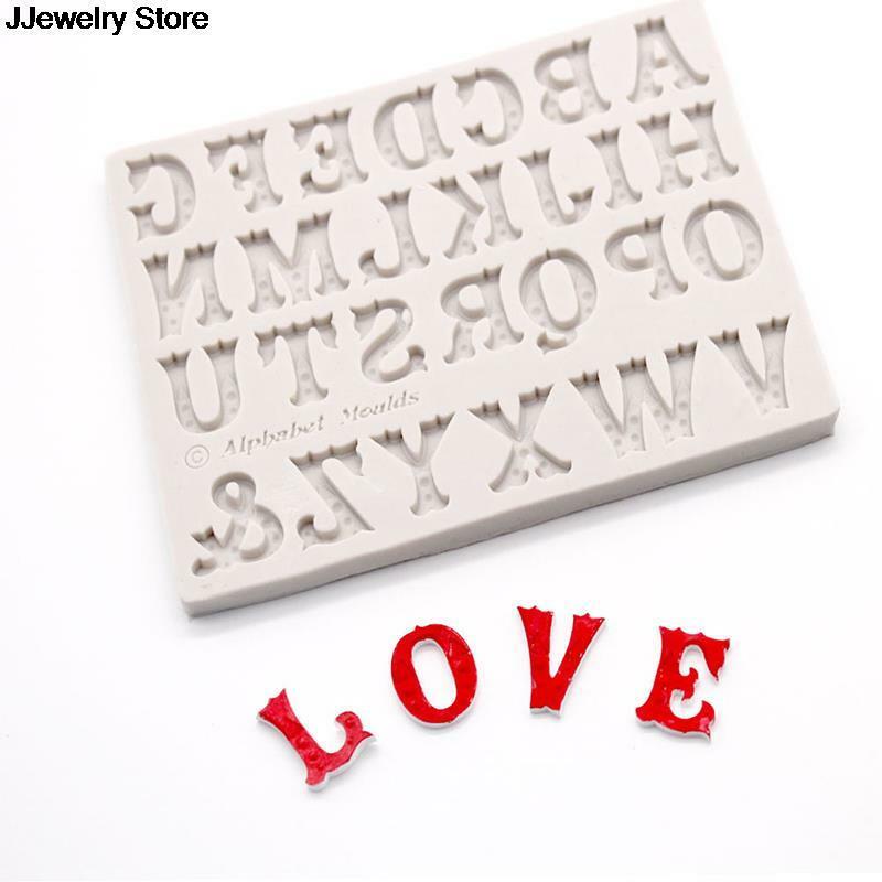 New DIY 26 English Letters Shape Silicone Mold DIY Resin Jewelry Pendant Necklace Pendant Lanugo Mold Resin Molds For Jewelry