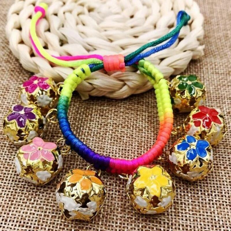 50PCS/Pack 20mm Colorful Jingle Bells Gold Plated Flower Shaped for Party Christmas Decoration Handmade Accessories