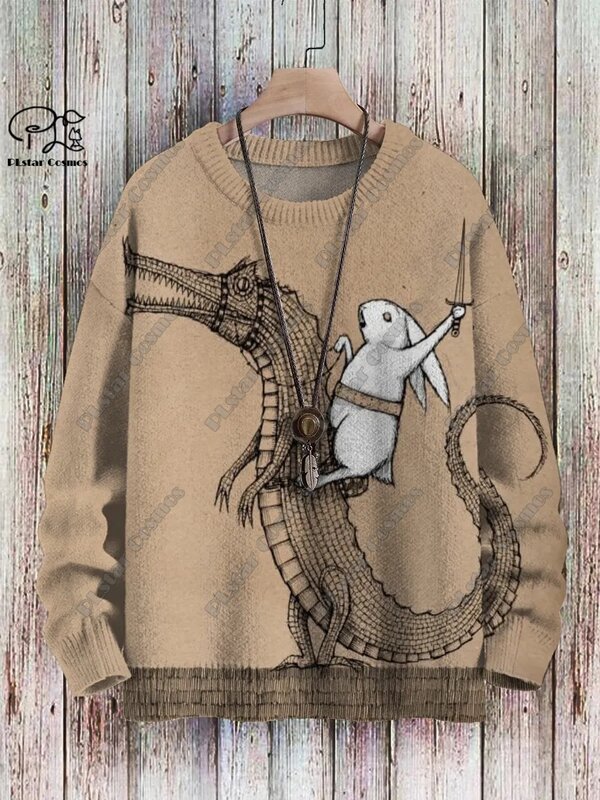 PLstar Cosmos-suéter con estampado 3D de animales, suéter con patrón de cocodrilo Koi, hipopótamo divertido, informal, Unisex