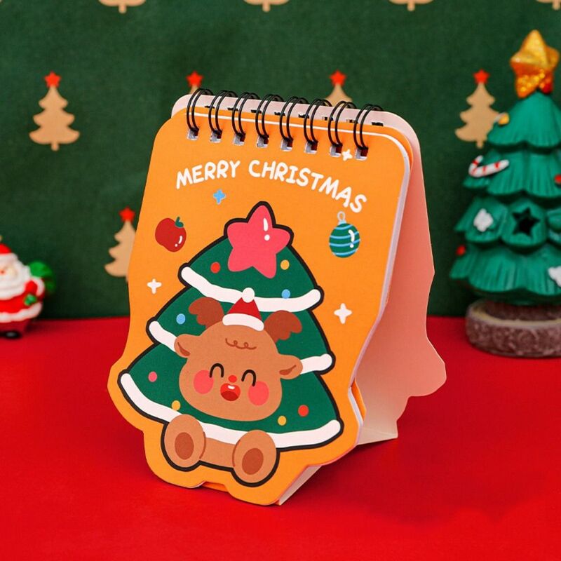 Cartoon 2024 Christmas Calendar Fashionable Paper Craft Mini Desktop Calendar Cute Special Shape Calendar Desktop