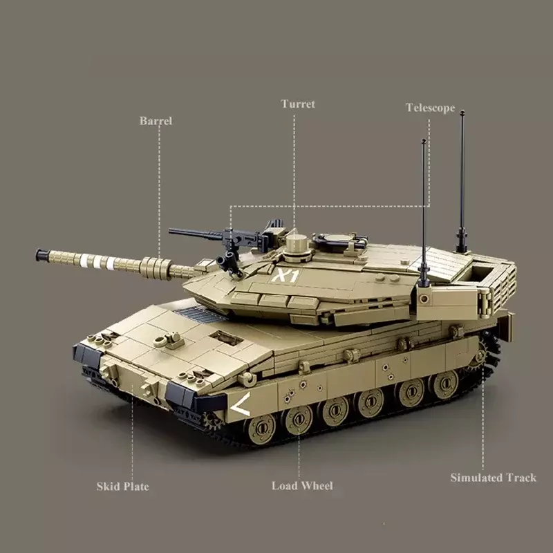 Técnico Militar Main Battle Tank Building Blocks para Crianças, RC Bricks Brinquedos, Controle Remoto, Arma do Exército, Amata Tiger, T14, MK4, 995Pcs