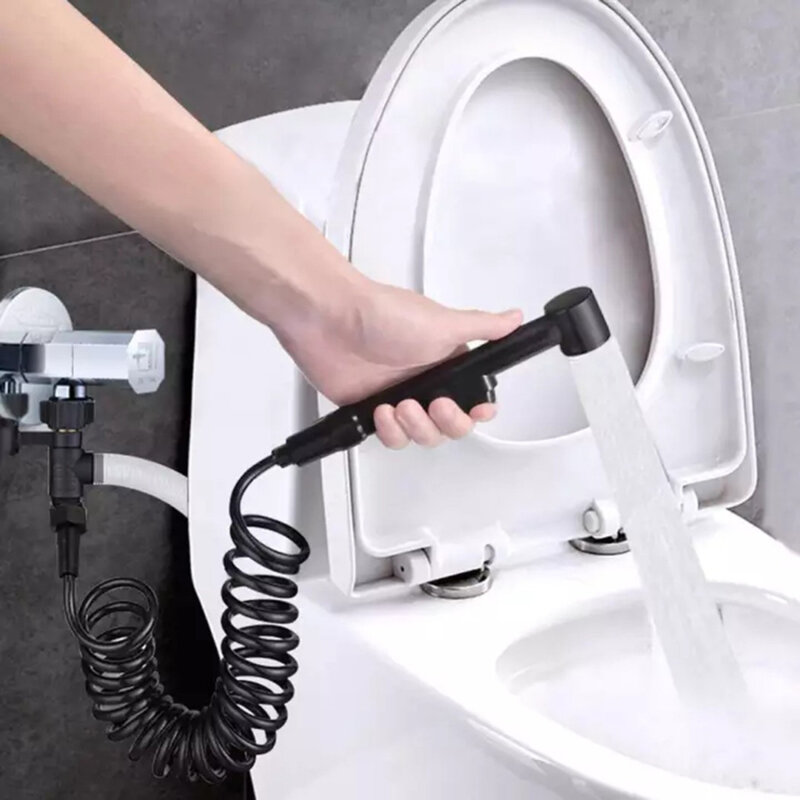 1.5/2m selang Shower Bidet, aksesori kamar mandi semprotan pipa air telepon pegas fleksibel dapat ditarik tutup tembaga