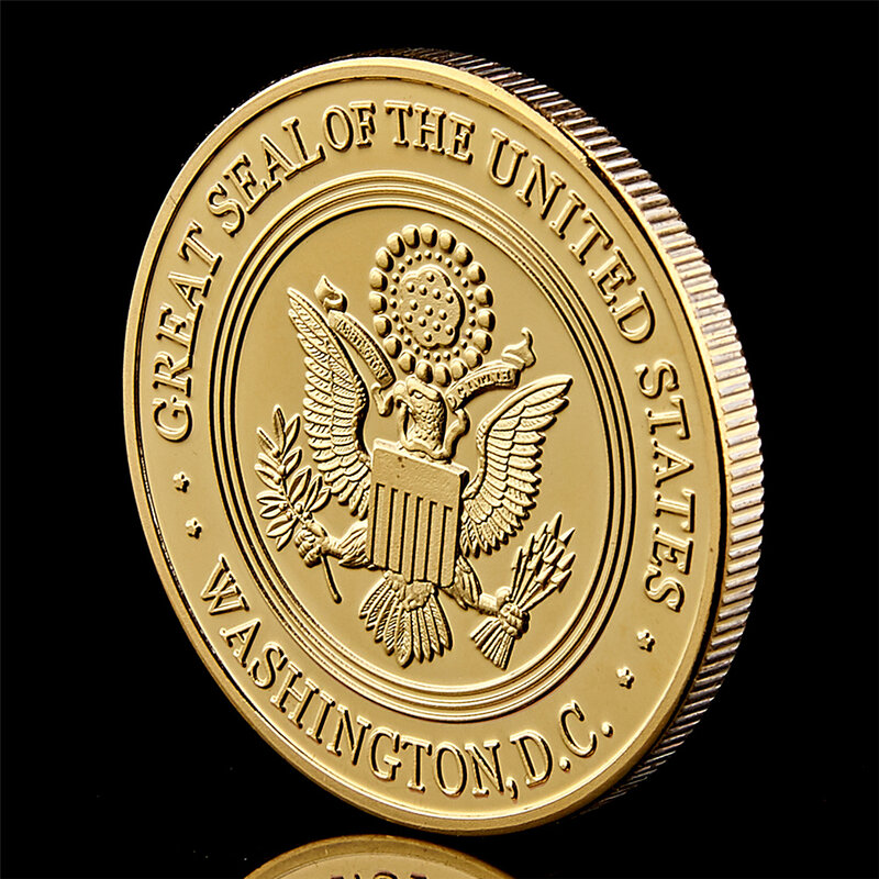 America Military US Central Intelligence Agency Coin Gold CIA Challenge Coin Collectibles With Hard Capsule