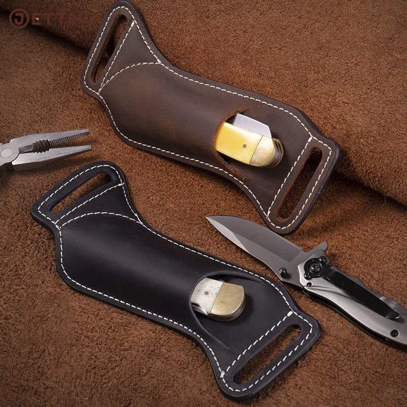 Кожаные оболочки для ножей, кобура для ремня, карманный нож для повседневного использования, кожаный футляр для складного ножа, 1 шт.