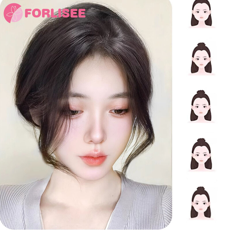 FORLISEE-كتلة شعر إصلاح لحية التنين الاصطناعية ، طبيعية ، الجبهة ، منفوشة ، زيادة ، حجم