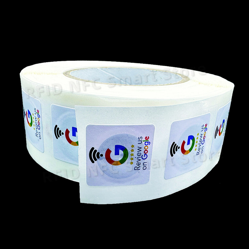 30mm Waterproof Google Review Stickers 504Bytes NFC215 Chip NFC Tap Review Sticker Review us on Google Sticker NFC Tags