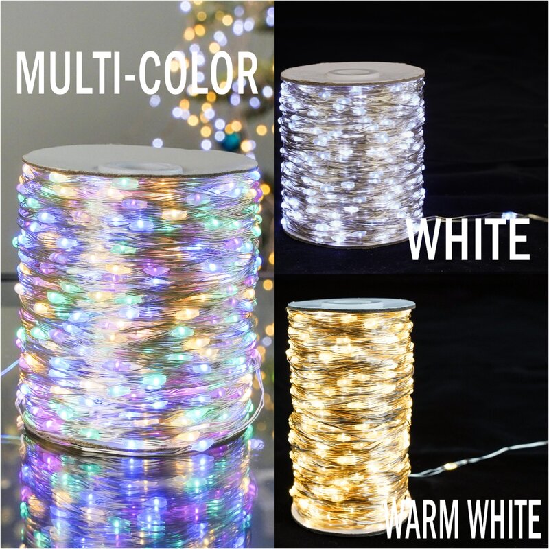 Christmas silvery wire Led Fairy Lights Outdoor Waterproof Garland Decoration String Lamp For Halloween party Holiday Lighting