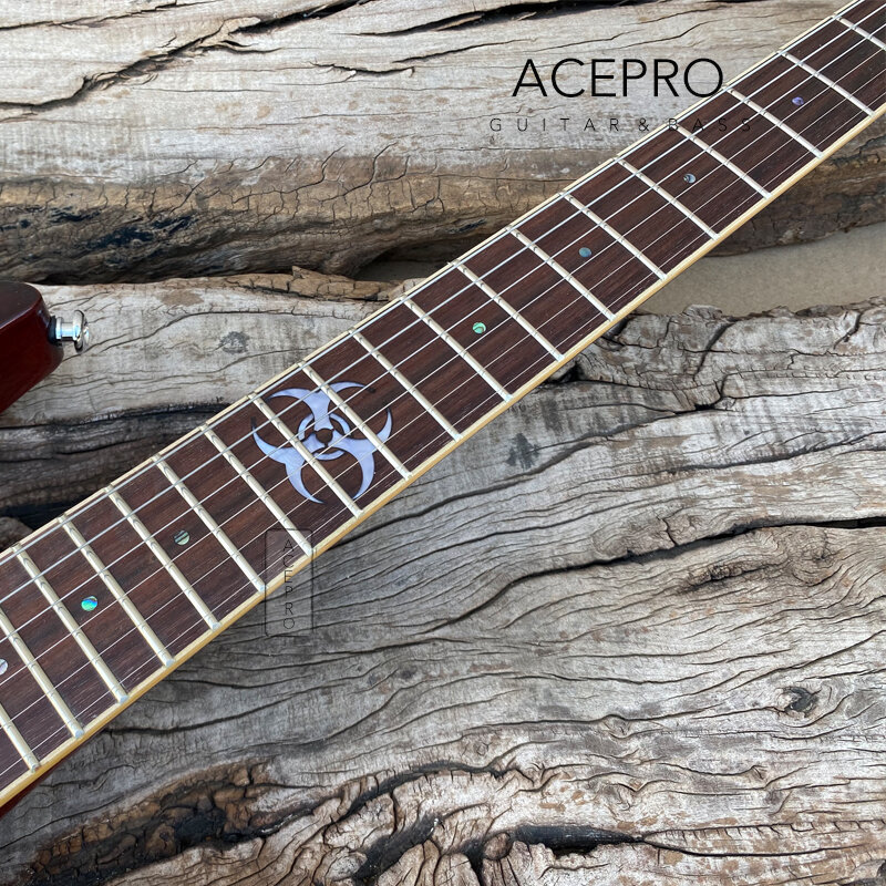 Acepro Bruine Vlam Esdoorn Top Elektrische Gitaar, Wilkinson Bridge, Abalone Inlay, Gratis Verzending Guitarra, Op Voorraad
