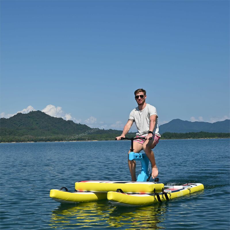 Equipo de juego de agua Inflable, Pontón, lago, mar, tabla Inflable con bicicleta, novedad de 2024
