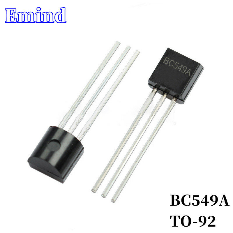 100Pcs BC549A DIP Transistor TO-92 Type NPN Bipolar Amplifier Transistor 30V/100mA