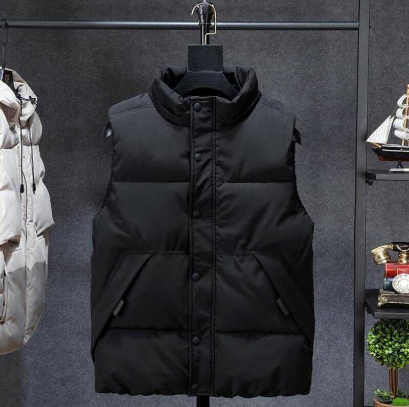 Plus Size L-7XL jesienno-zimowa męska kamizelka 2023 nowa na co dzień kurtki bez rękawów z kapturem moda kamuflaż odzież męska