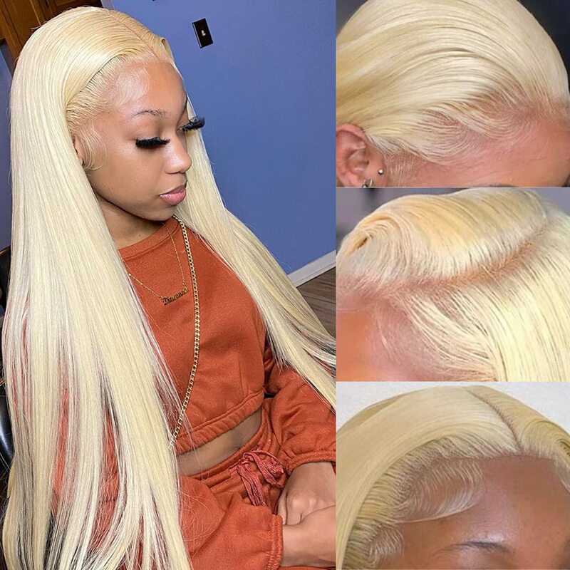 Perruque Lace Front Wig sans colle naturelle-Sophia, cheveux lisses, blond 613, 13x4, 13x6, HD, perruque Lace Frmetals, densité 200, vente au choix