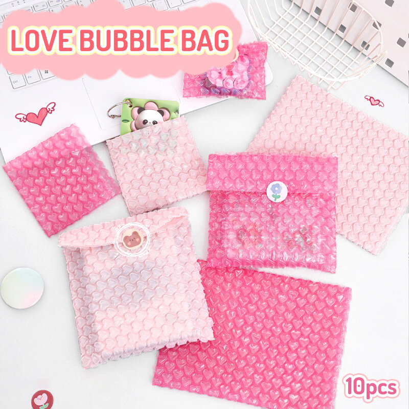女の子のためのピンクの厚手のハートバッグ,文房具の包装,宅配バッグ,耐衝撃性の封筒,スタイル10個
