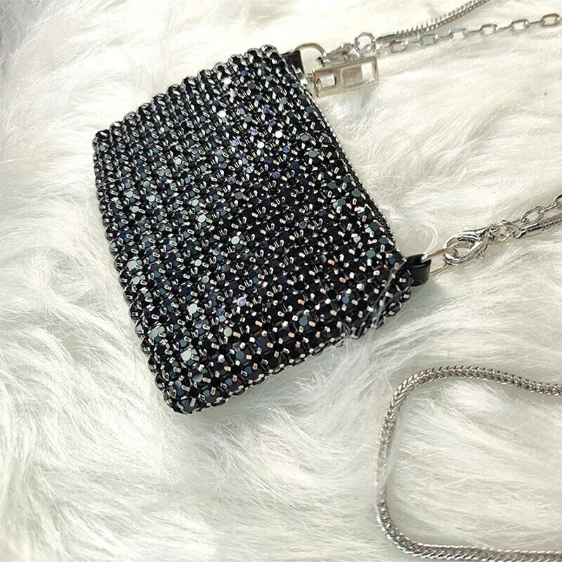 JIOMAY tas kecil dan ringan untuk wanita, tas selempang Mini berlian imitasi, tas pesta malam kasual dompet Mini istimewa