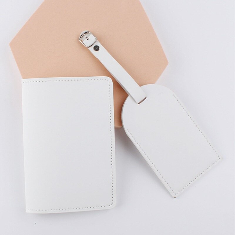 Solid Color Luggage Tag PU Travel Boarding Pass Passport Holder Document Bag Set Set travel accessories travel accessories
