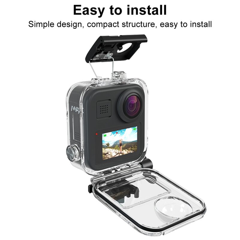 Carcasa impermeable para pantalla táctil, protección de buceo, accesorios para cámara, MAX 360
