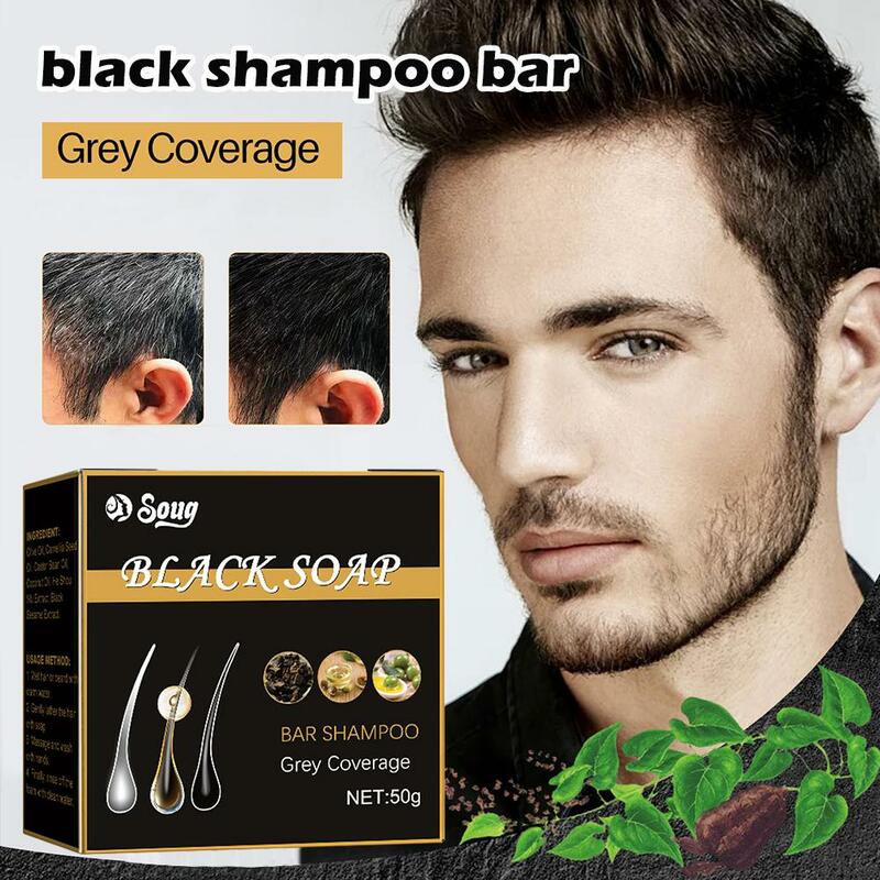Cabelo escurecimento Shampoo Bar, cinza, branco, tintura de cor do cabelo, cinza, cinza natural, Gloss Black Sabonete, 1-5pcs, 50g