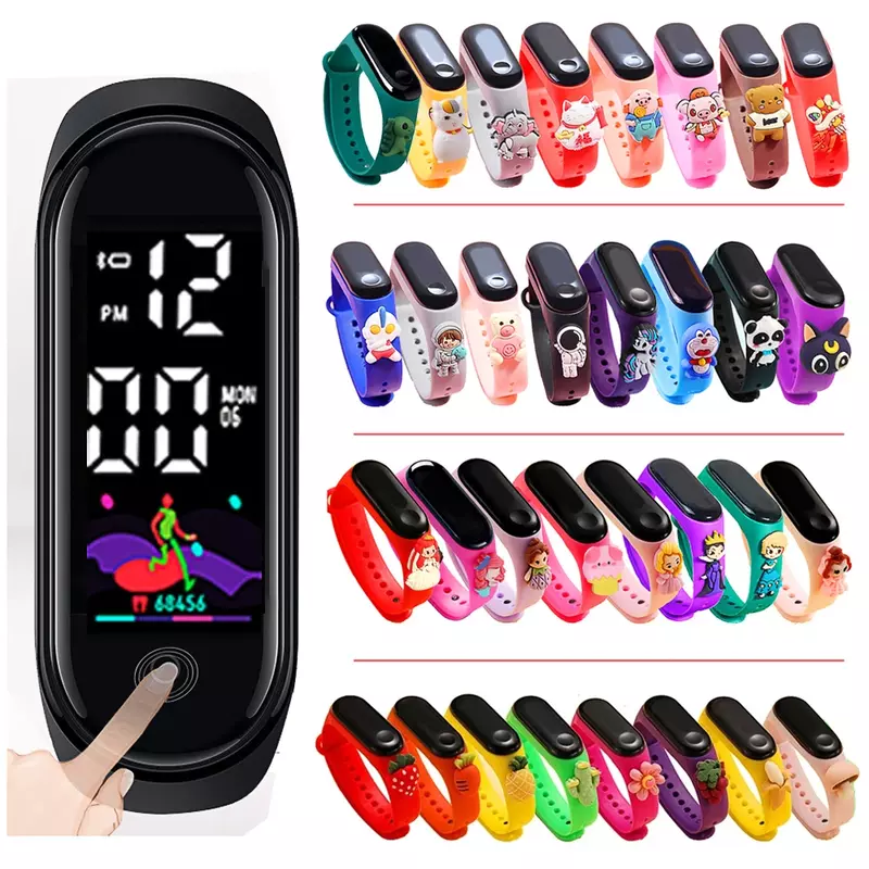 Children Electronic Watch Boys Girls Student Exam Clock Sports Smart Touch Screen Digital Kids LED Watches Birthday Party Gift