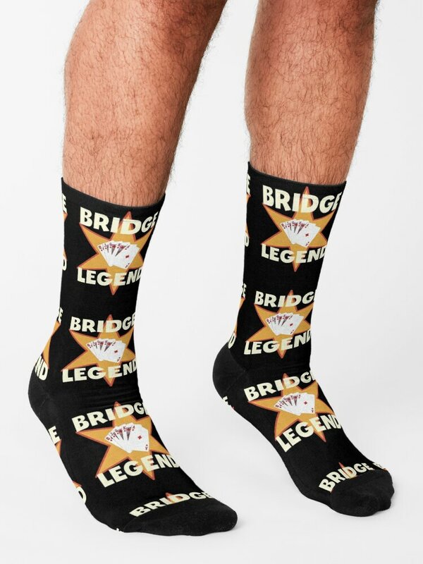 Calcetines deportivos para hombre y mujer, juego de cartas Bridge Legend, Ideas para regalo