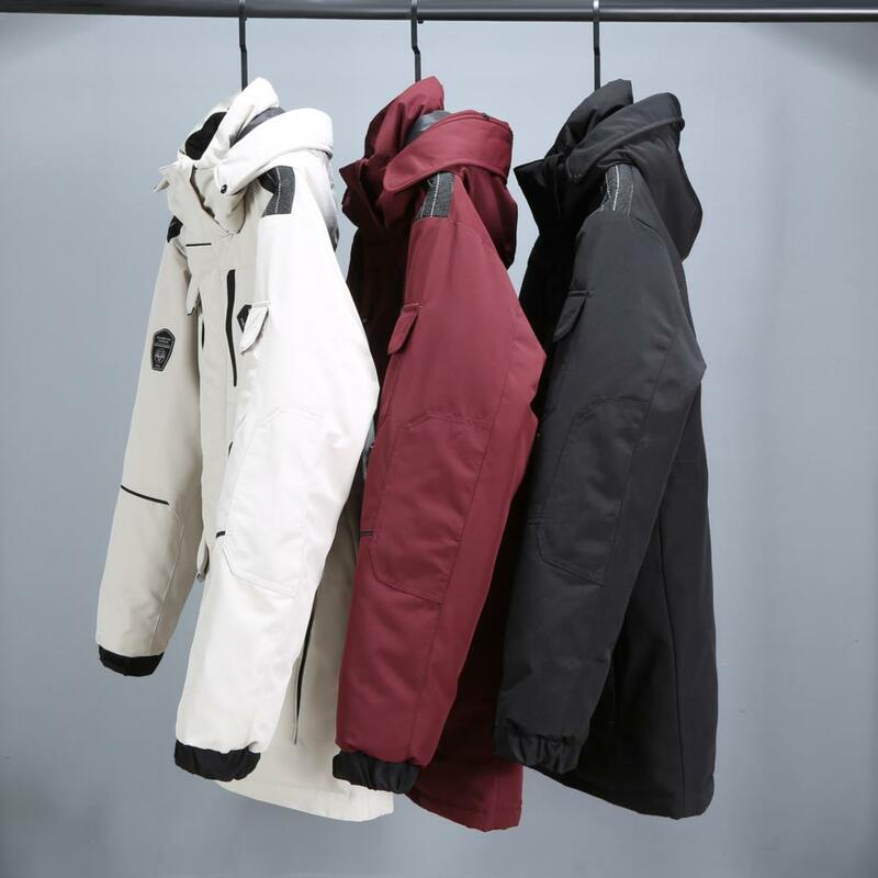 Fashion Hooded Real Fur Collar Down Jacket Men And Women The Same Thick Winter Outdoor Snow Coat Couple Tooling Oversized Jacket