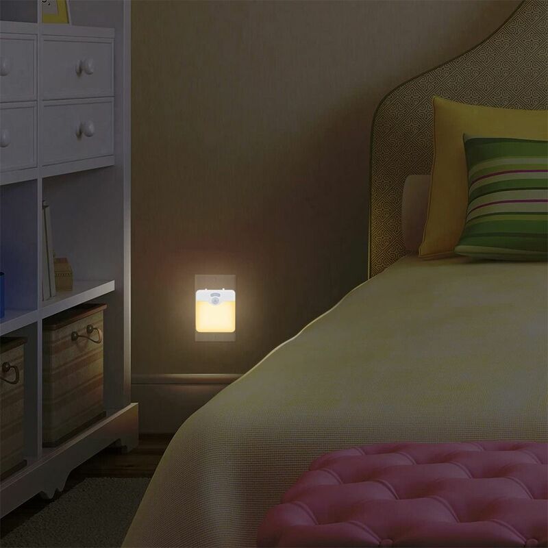 Lámpara de lectura con Sensor de movimiento, luz LED regulable con protección ocular, enchufe europeo y británico, para escalera y habitación