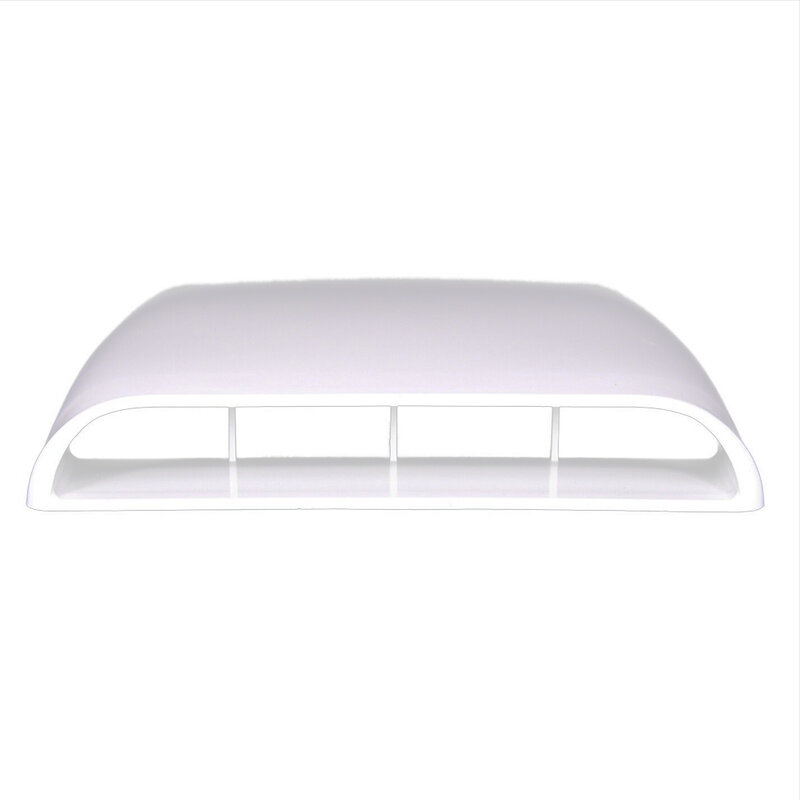 Car ABS Plastic Universal White Air Flow Intake Hood Scoop Vent Bonnet Decorative Cover Moulding Decal Decor Trim Accessories