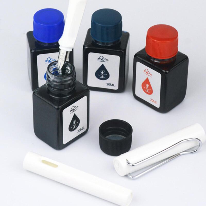 20ml vulpen inkt dip pen inkt fles blauwe inkt bijvullen schrijfinkt beschikbaar kalligrafie kunst zak studenten station c0q9