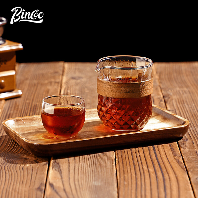 BINCOO-Panela de café de vidro, xícara de chá, filtro de café fabricado manualmente, jarro de gotejamento, xícara fria para casa e escritório, 320ml