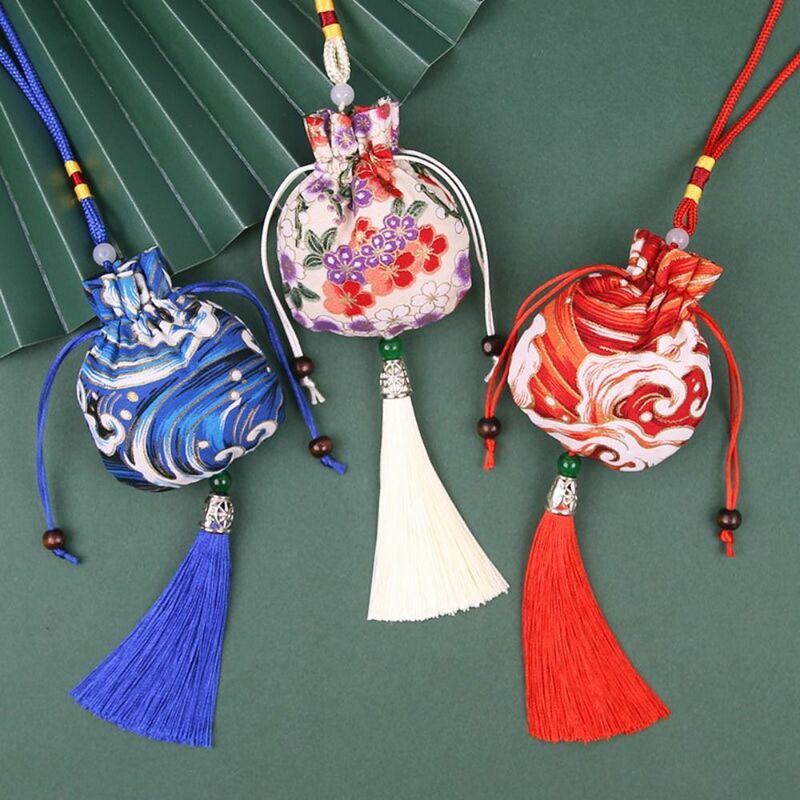 Printing Cloth Sachet for Filled Fragrant Herbs Small Pouch Chinese Style Sachet Car Hanging Jewelry Storage Bag Car Pendant