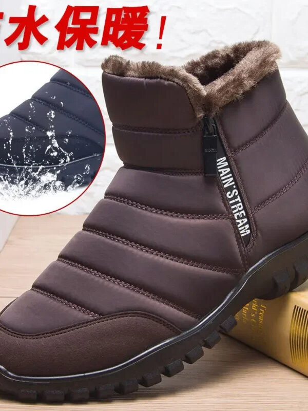 Botines de nieve impermeables para hombre, zapatos antideslizantes, informales, de felpa, talla grande, Homme66