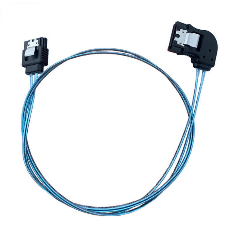 Câble de données SATA femelle à angle droit, 7 broches, 12Gbps, 180 degrés à 180 degrés, droit aux magasins avec loquet de verrouillage