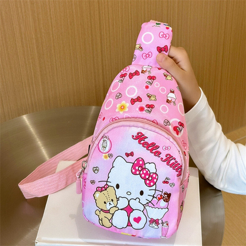 Cartoon Sanrio Crossbody Bag Cinnamoroll torebka dziecięca nerka podróżna Kuromi na ramię Messenger Hello Kitty Things prezent zabawka