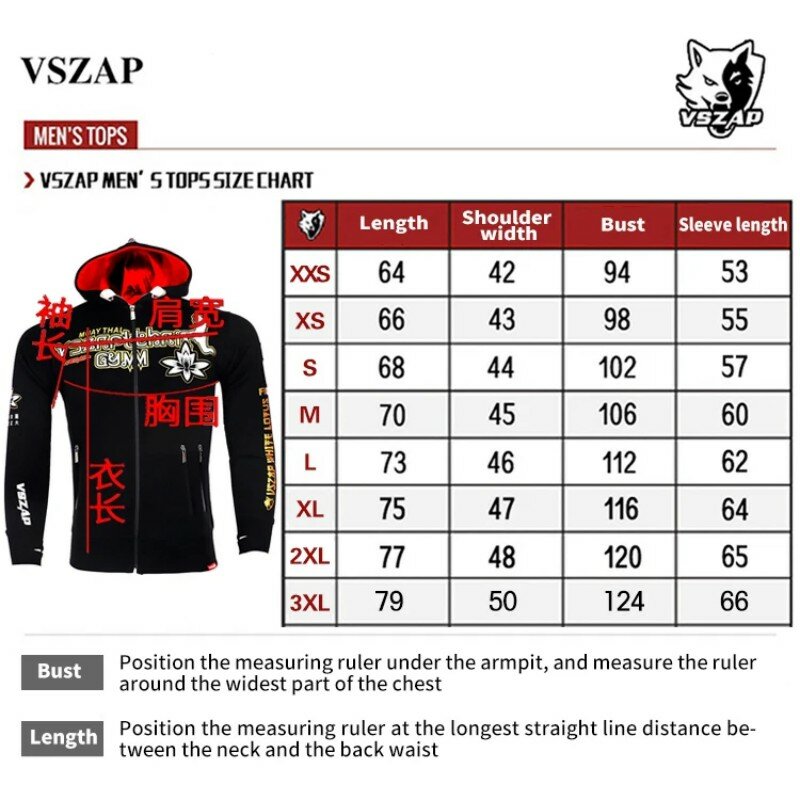 VSZAP-Sudadera con capucha para hombre, ropa de invierno cálida para lucha, MMA, gimnasio, boxeo, Fitness, deporte