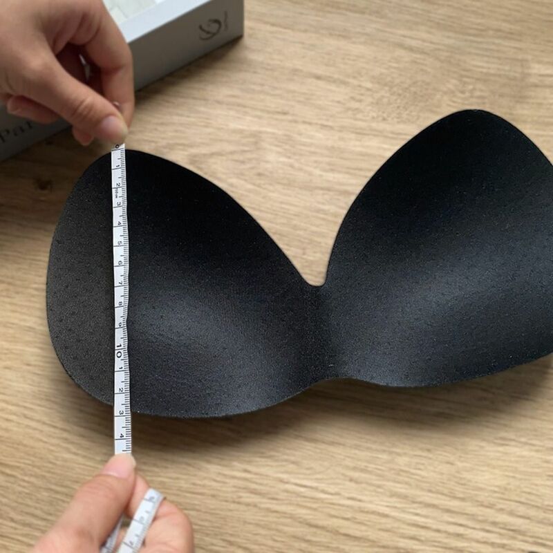 2 Pairs Women Removeable Breast Enhancer Body-fitted Design Bikini Insert Pads Spong Bra Pads Swimsuit Sponge Foam Push Up