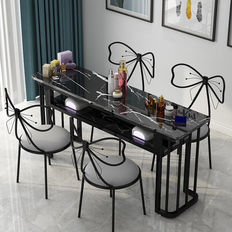 Organiser Black Nail Desk Design Professionals Storage Manicure Nail Table Nordic Modern Stolik Do Paznokci Salon Furniture