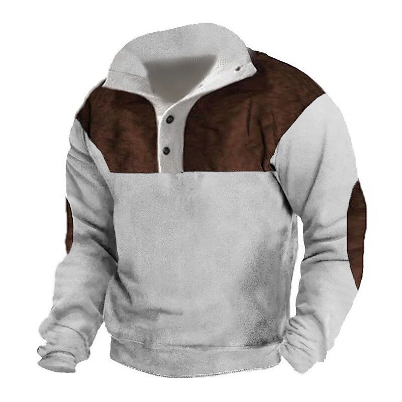 Autumn Button Vintage Hoodie for Men Fashion Oversized Men ‘s Clothing Casual Sweatshirt Long Sleeve Casual Pullover Tops