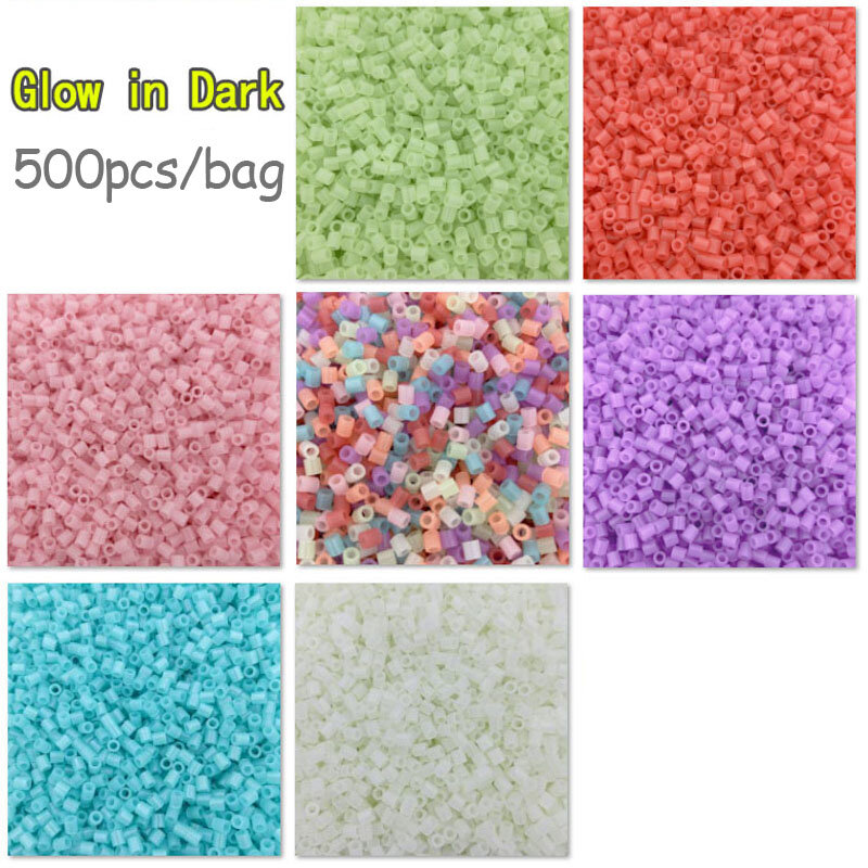 5mm Beads 500pcs Glow in Dark PUPUKOU Iron Beads for Kids Hama Beads Diy Pixel Puzzles High Quality Handmade Gift Toy